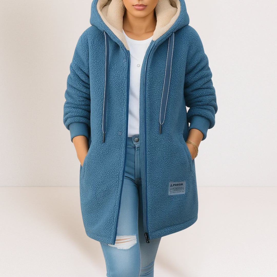 Women's Longline Wool-Effect Sherpa Hooded Jacket — photo 1