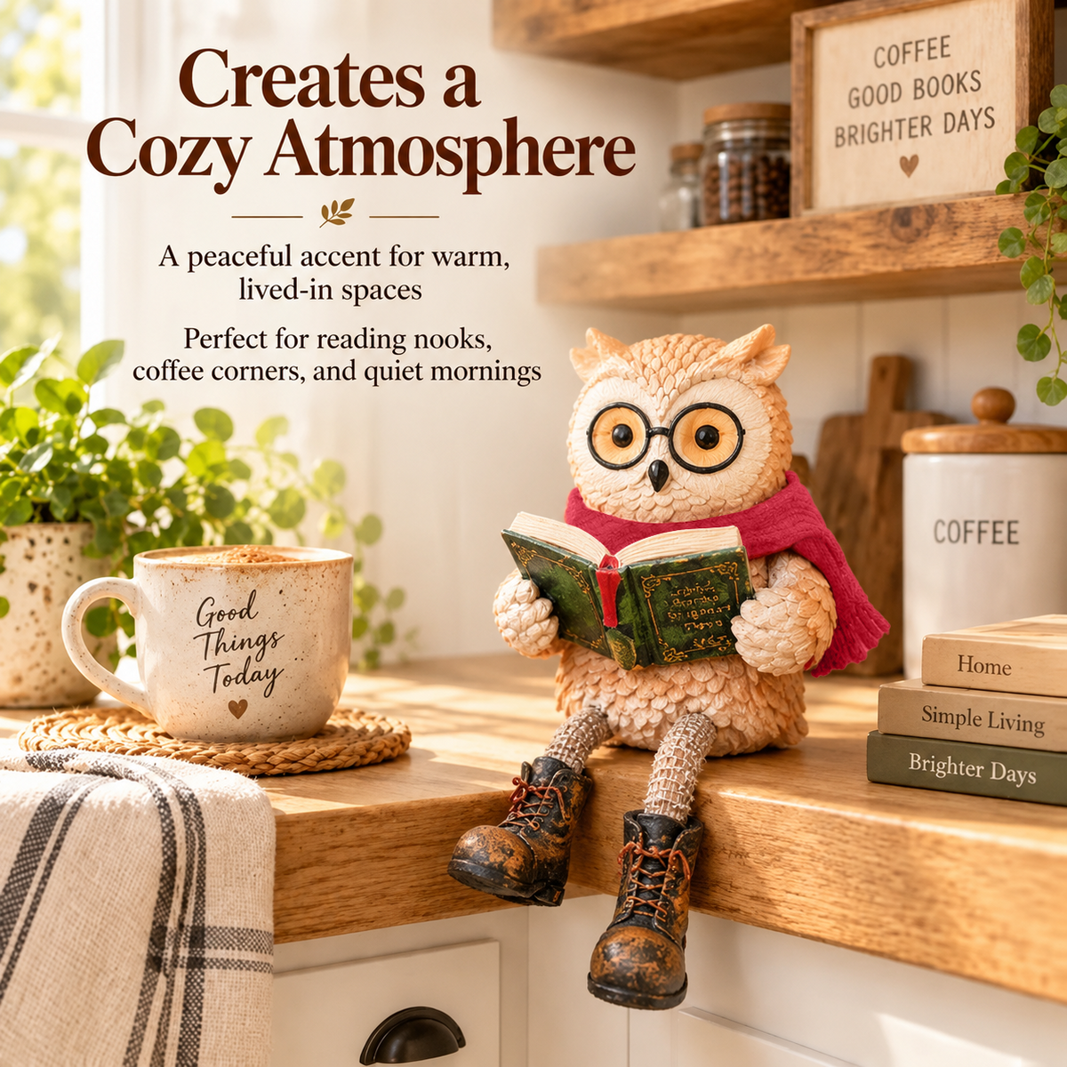 Nordspur | Cute Ornamental Figure of a Reading Owl — photo 16