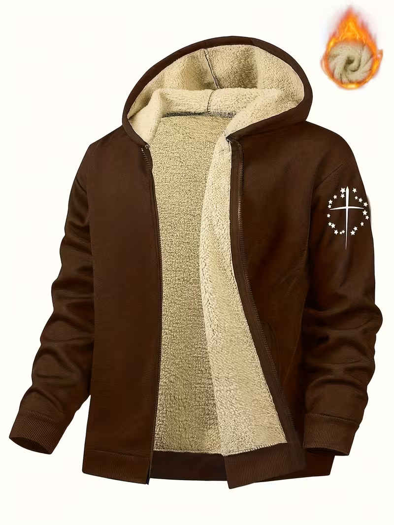 Men's Cosy Sherpa-Lined Hooded Fleece Jacket — photo 6