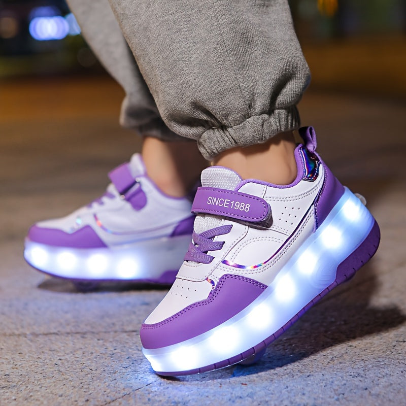Children's Roller Sneakers with Retractable Wheels and Rechargeable LED Light-Up Sole — photo 2