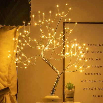 Handmade LED Tree Lamp with 108 Warm Lights, Bendable Branches, USB or Battery — photo 3