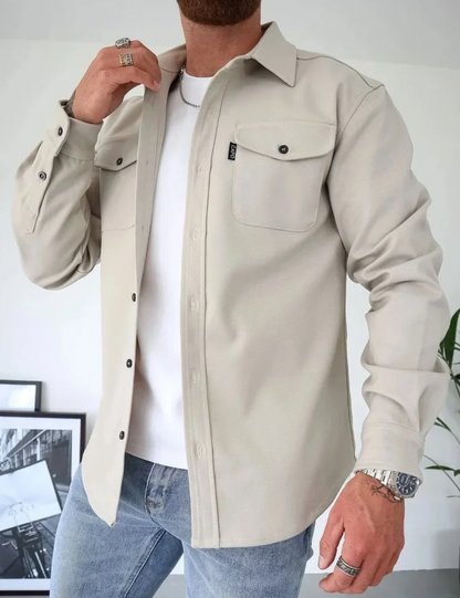 Men's Casual Shirt Jacket with Button Front and Chest Pockets — photo 5