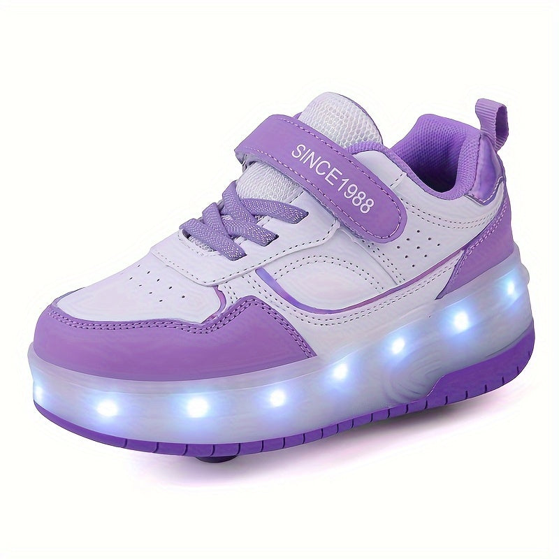 Children's Roller Sneakers with Retractable Wheels and Rechargeable LED Light-Up Sole — photo 11