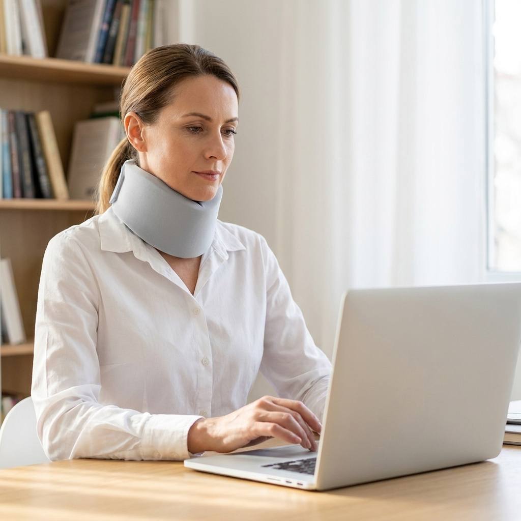 Adjustable Neck Brace Support Collar with Soft Padding — photo 5