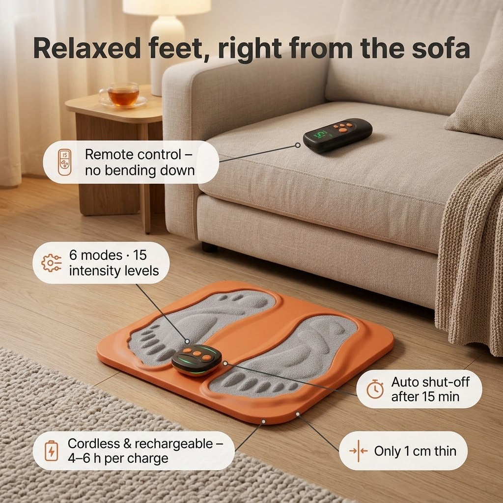 Wireless EMS Foot Massager, 6 Programs, 15 Levels, 4–6 h Battery Life — photo 7