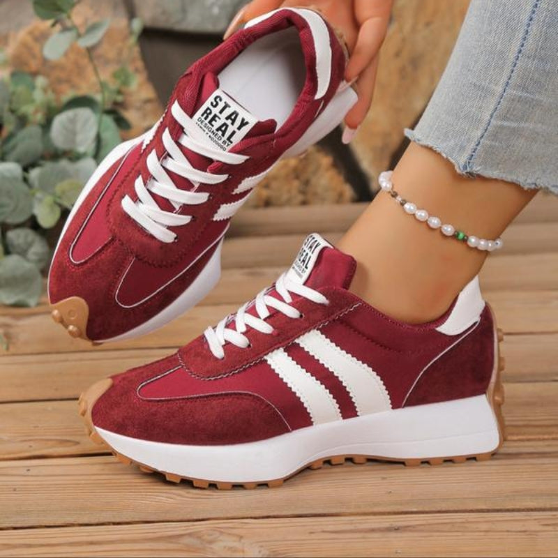 Women's Retro Platform Running Sneakers in Suede for Street Style — photo 4