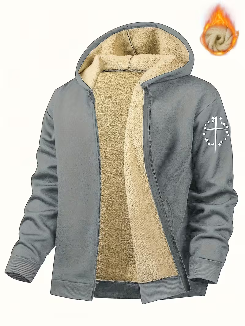 Men's Cosy Sherpa-Lined Hooded Fleece Jacket — photo 3
