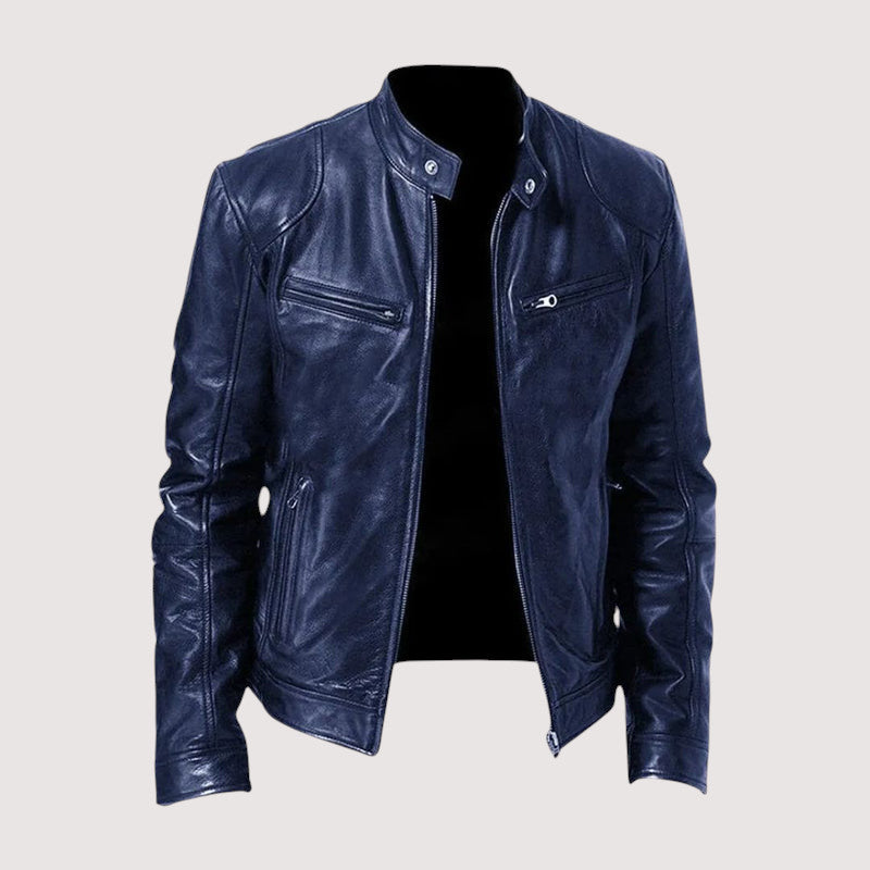 Men's Classic Leather Jacket in a Sleek, Modern Biker Style — photo 4