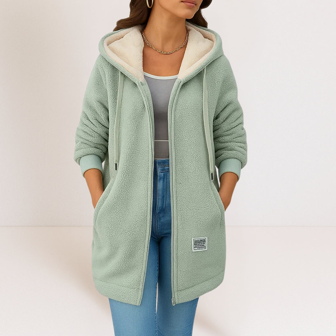 Women's Longline Wool-Effect Sherpa Hooded Jacket — photo 2