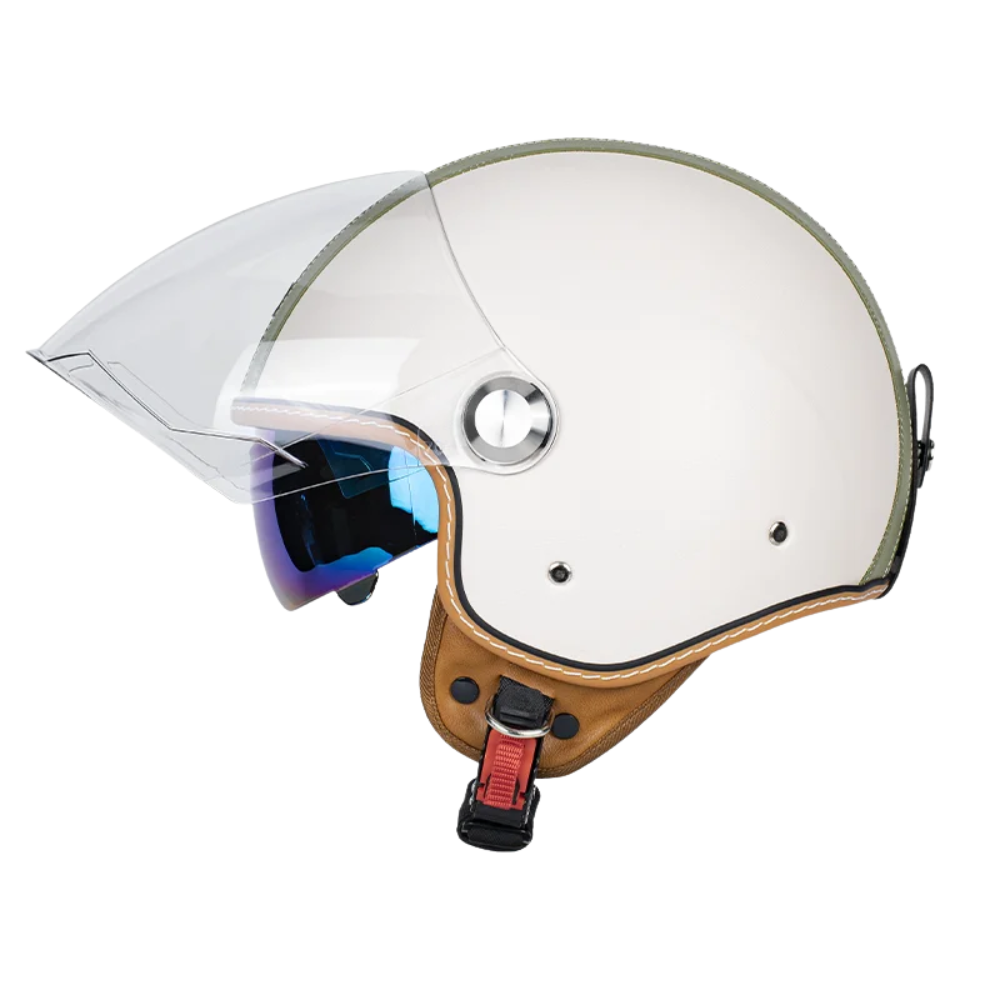 Retro Jet 3/4 Helmet – Open Face Dual Visor DOT/ECE Approved | meowbutter — photo 14