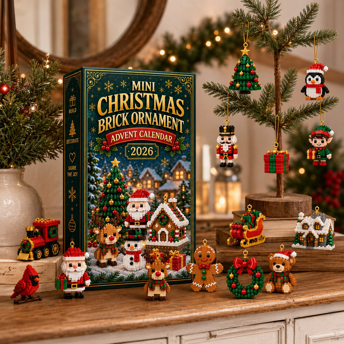 Mini Brick Advent Calendar with 24 Christmas Building Sets to Build & Hang — photo 9