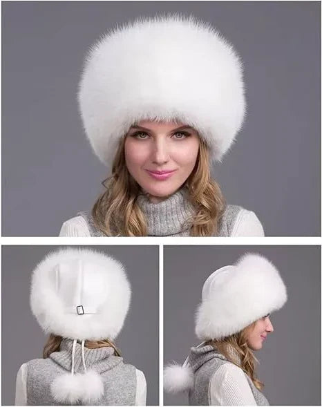 Women's Winter Hat | Natural Fox Fur & Integrated Earmuffs | One Size Fits Most — photo 6