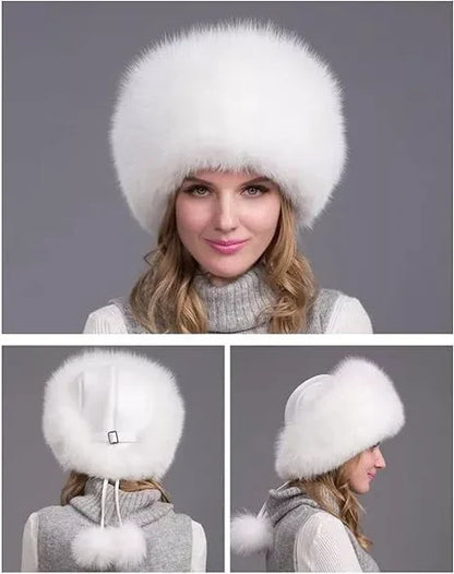Women's Winter Hat | Natural Fox Fur & Integrated Earmuffs | One Size Fits Most — photo 6