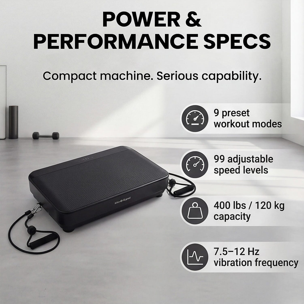Bliss - Beyond Vibration Plate Exercise Machine - 99 Speeds, Bluetooth, 400 lb Capacity — photo 3