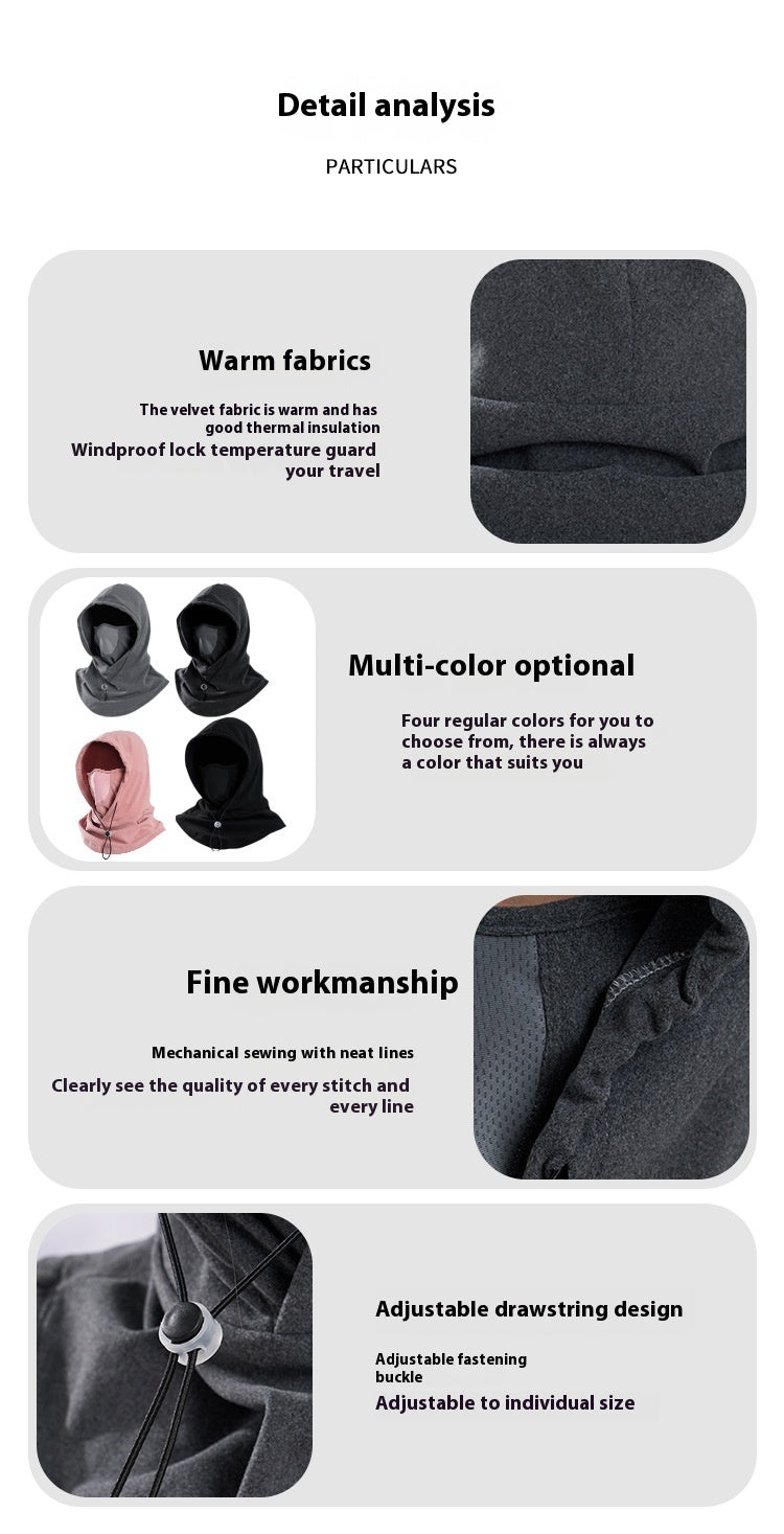 3-in-1 Thermal Fleece Balaclava | Windproof Hood, Neck Warmer & Face Mask in One | Warm Winter Ski, Cycling, Running & Dog Walking Hat for Men & Women | Adjustable Drawstring | 4 Colours — photo 12