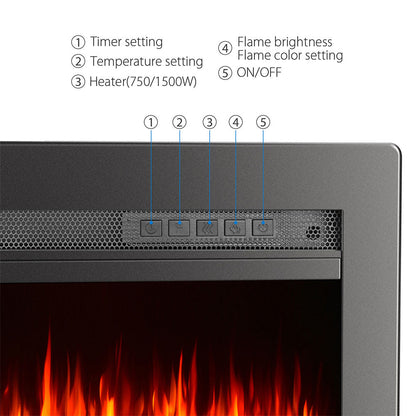 40/50/60/70 Inch Electric Fire with 12 Flame Colours & Remote Control — photo 6