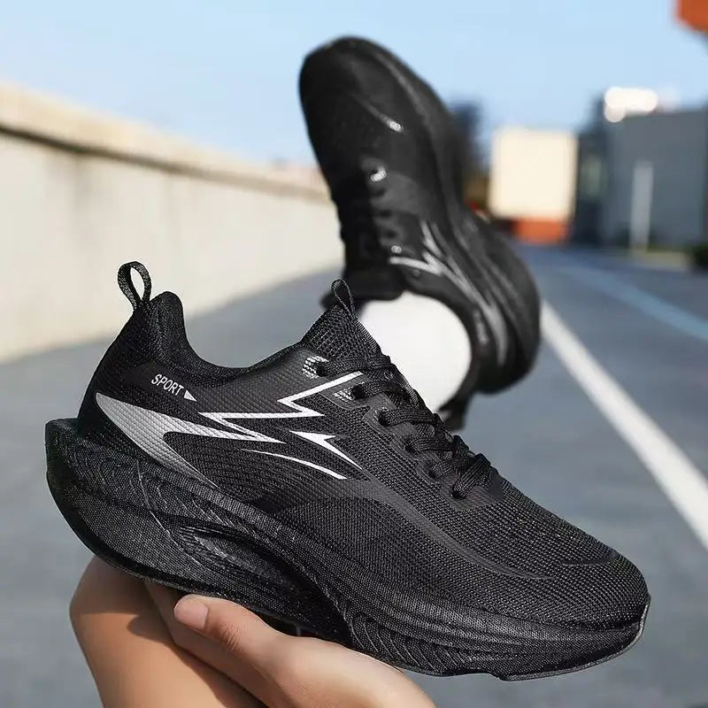Carbon Plate Running Shoes Breathable Air Cushion Athletic Sneakers — photo 2