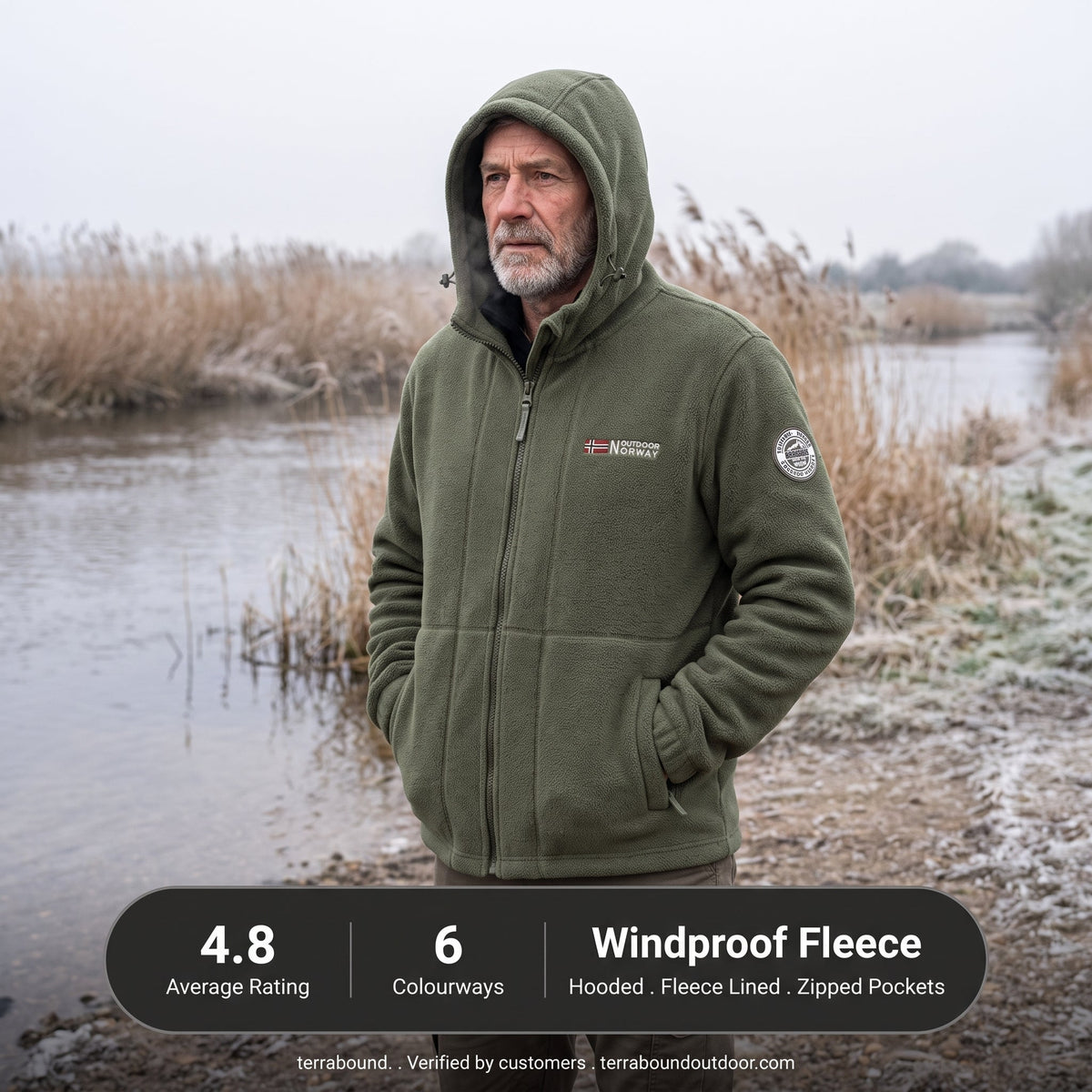 Men's Windproof Hooded Fleece Jacket for Walking & Hiking — photo 13