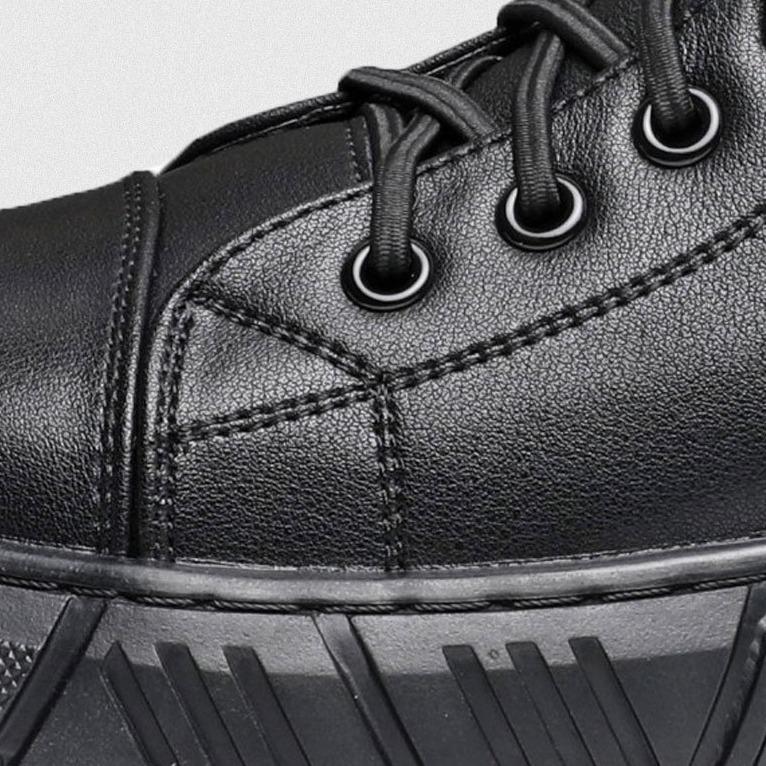Black Casual Versatile Men's Leather Ankle Boots — photo 15