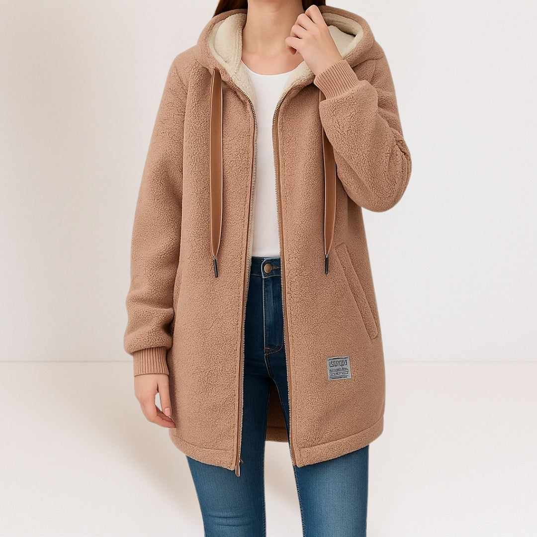 Women's Longline Wool-Effect Sherpa Hooded Jacket — photo 4