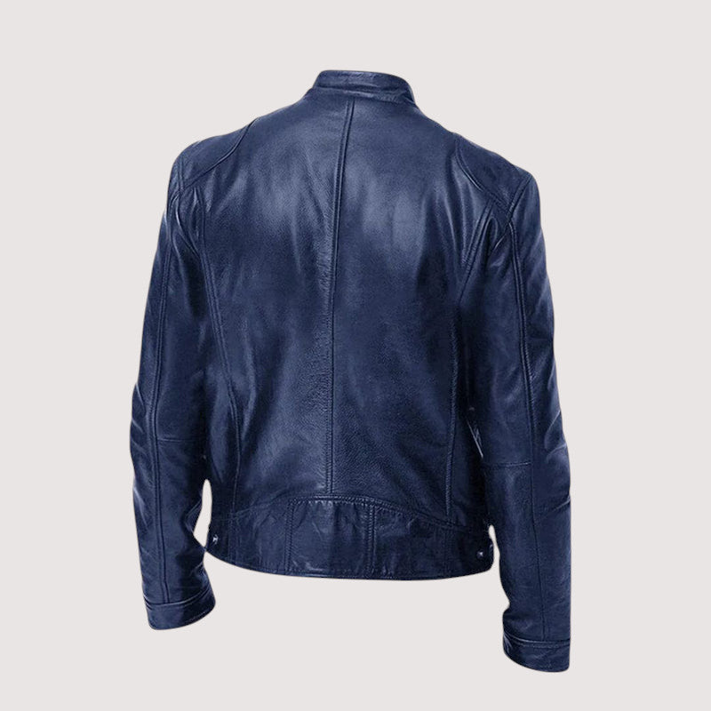 Men's Classic Leather Jacket in a Sleek, Modern Biker Style — photo 5