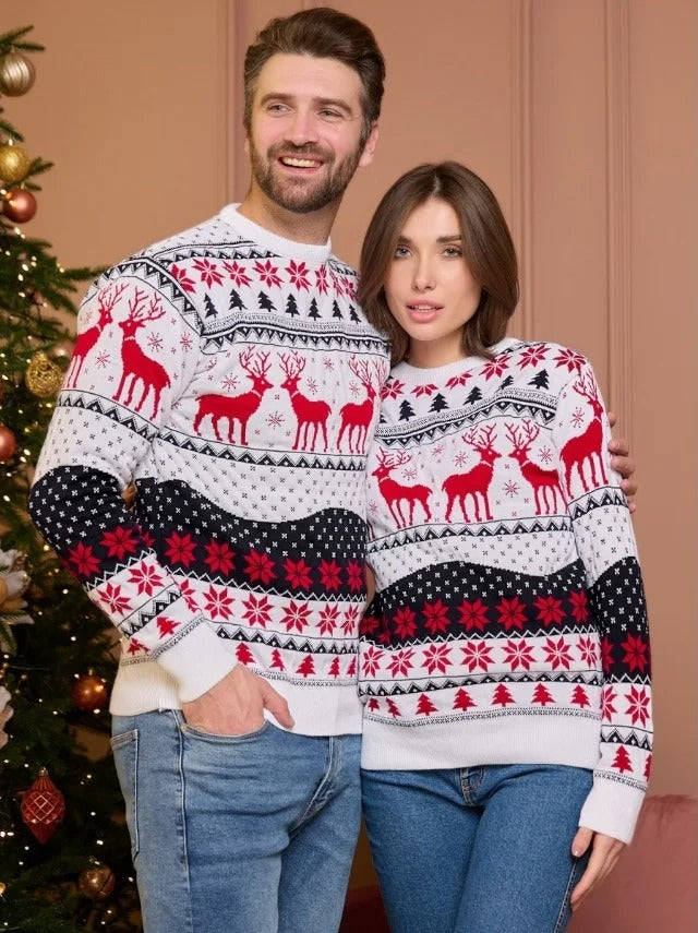 Matching Christmas Sweaters for Couples and Families – Nordic Knit Pullover — photo 3
