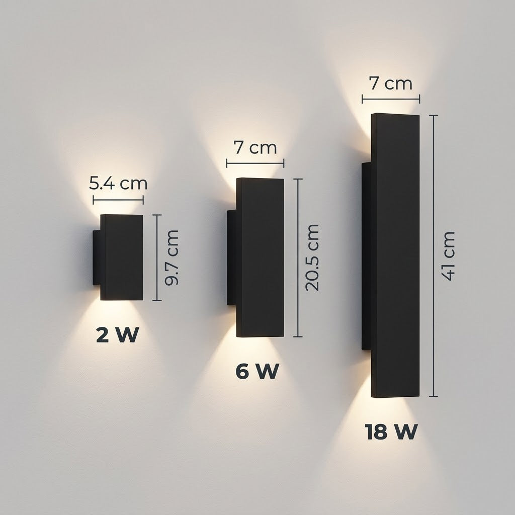 LED Outdoor Wall Light Up & Down, IP65, Aluminium, Black/White, 10–41 cm — photo 11