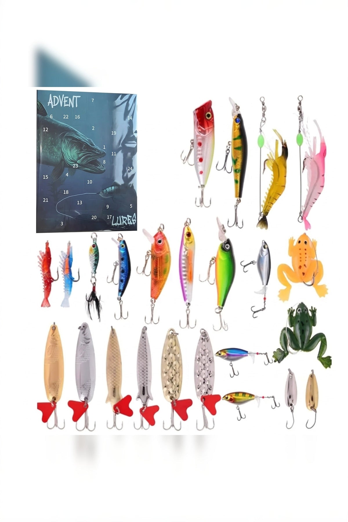Fishing Advent Calendar – 24 Lures, Spinners and Soft Baits — photo 1