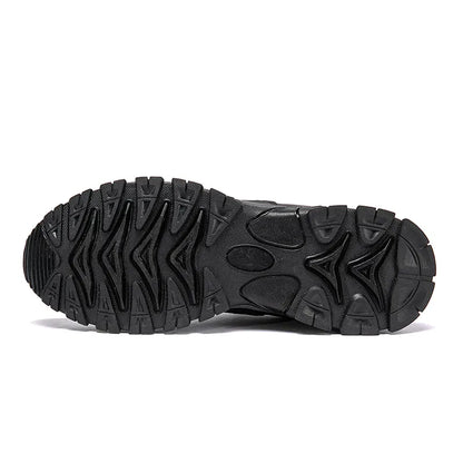 Men's Comfortable Genuine Leather Sneakers with Arch Support and Shock Absorption