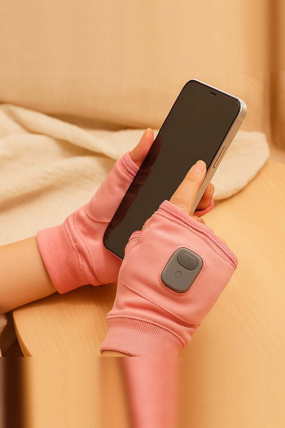 Heated Fingerless Gloves – USB Rechargeable, Adjustable Heat, Soft Lining — photo 3