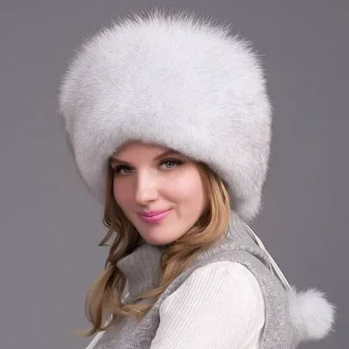 Women's Winter Hat | Natural Fox Fur & Integrated Earmuffs | One Size Fits Most — photo 2