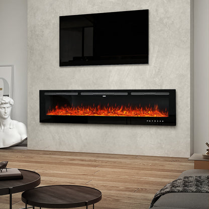 70/80 Inch Wall Mounted/Insert Electric Fireplace with 12 Colour Settings — photo 2