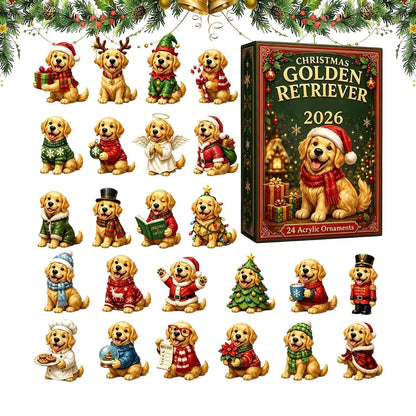 2026 Christmas Advent Calendar Cute American Golden Retriever Pendant 24-Day Countdown Calendar — photo 3