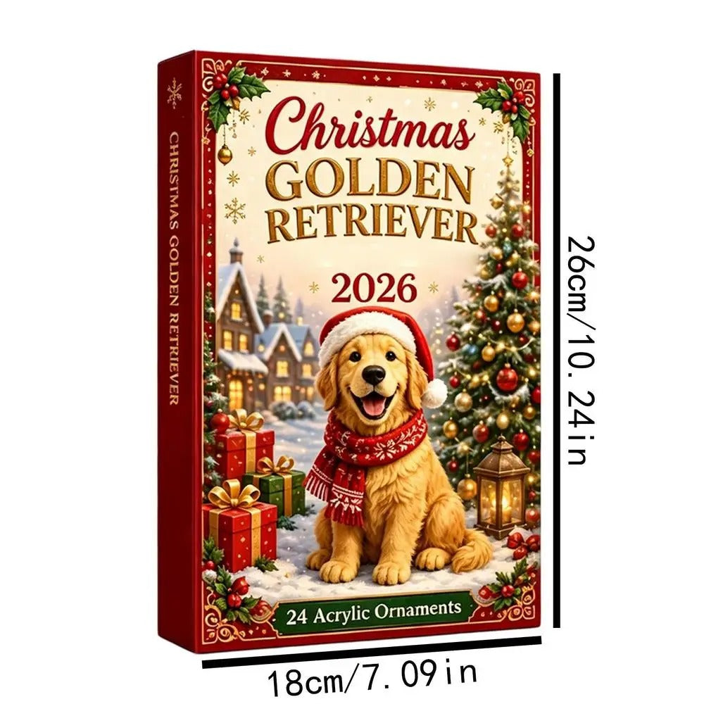 2026 Christmas Advent Calendar Cute American Golden Retriever Pendant 24-Day Countdown Calendar — photo 4