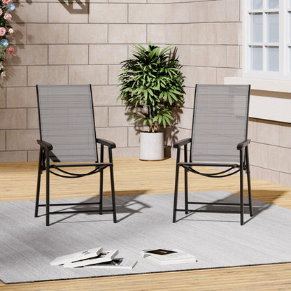 Metallic-Frame and Fabric Foldable Chairs Set of 2 — photo 4