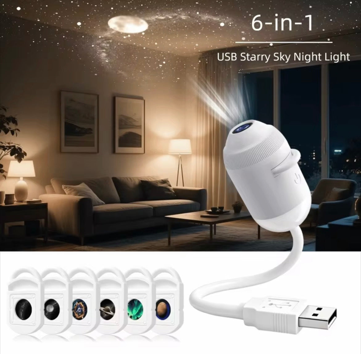 Galaxy Star Projector Night Light – Flexible Gooseneck, 360° Rotating — photo 7