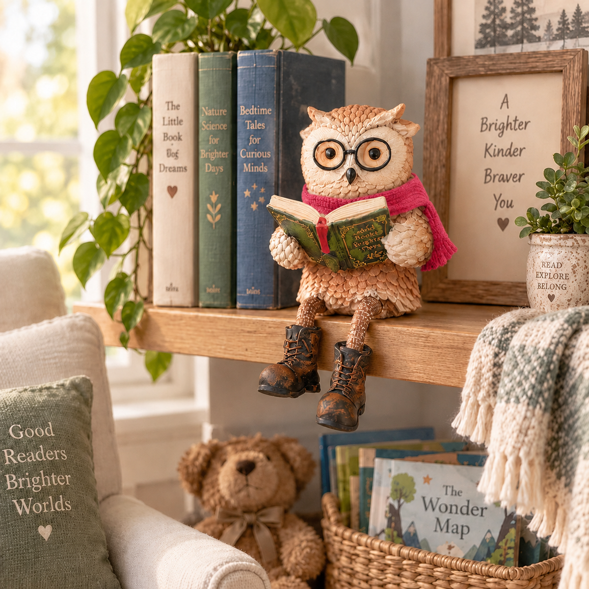 Nordspur | Cute Ornamental Figure of a Reading Owl — photo 9