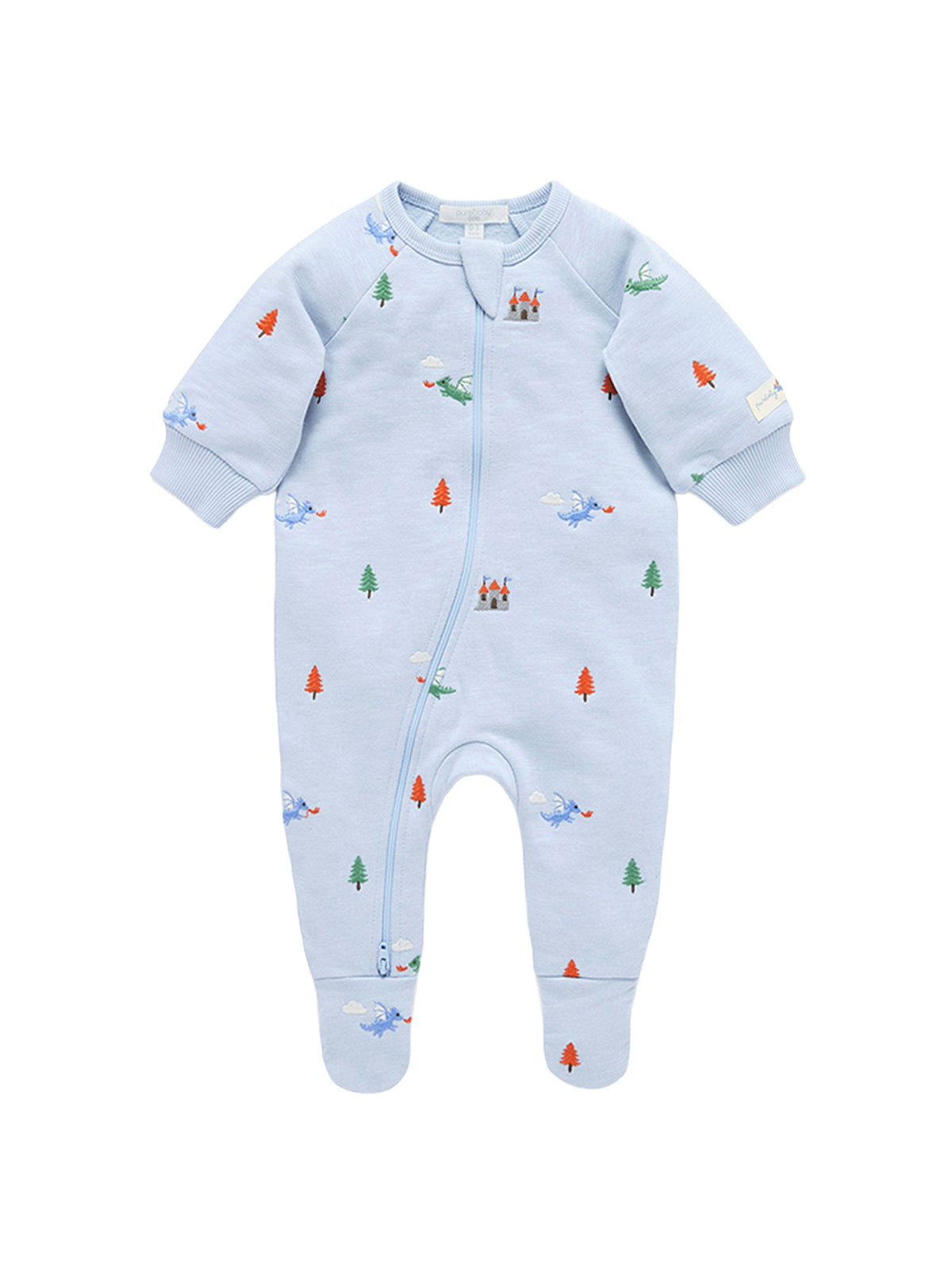 Baby Organic Cotton Embroidered Fleece Growsuit — photo 1