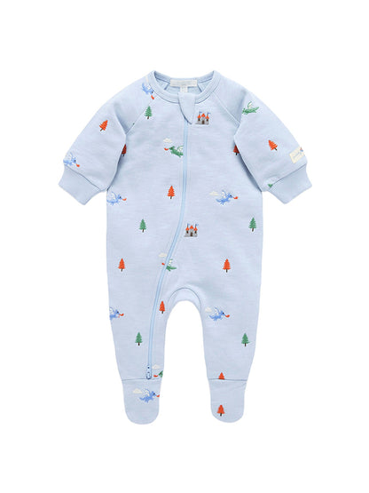 Baby Organic Cotton Embroidered Fleece Growsuit — photo 1