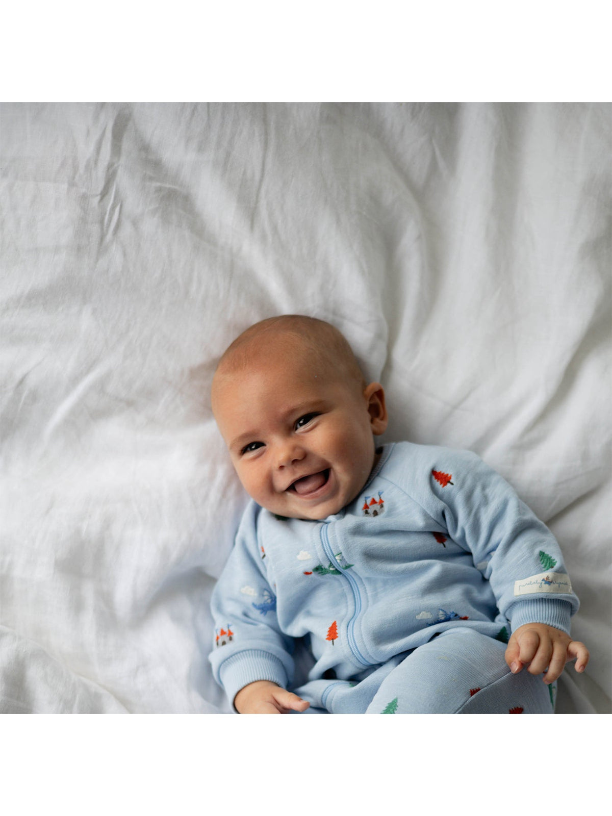 Baby Organic Cotton Embroidered Fleece Growsuit — photo 2