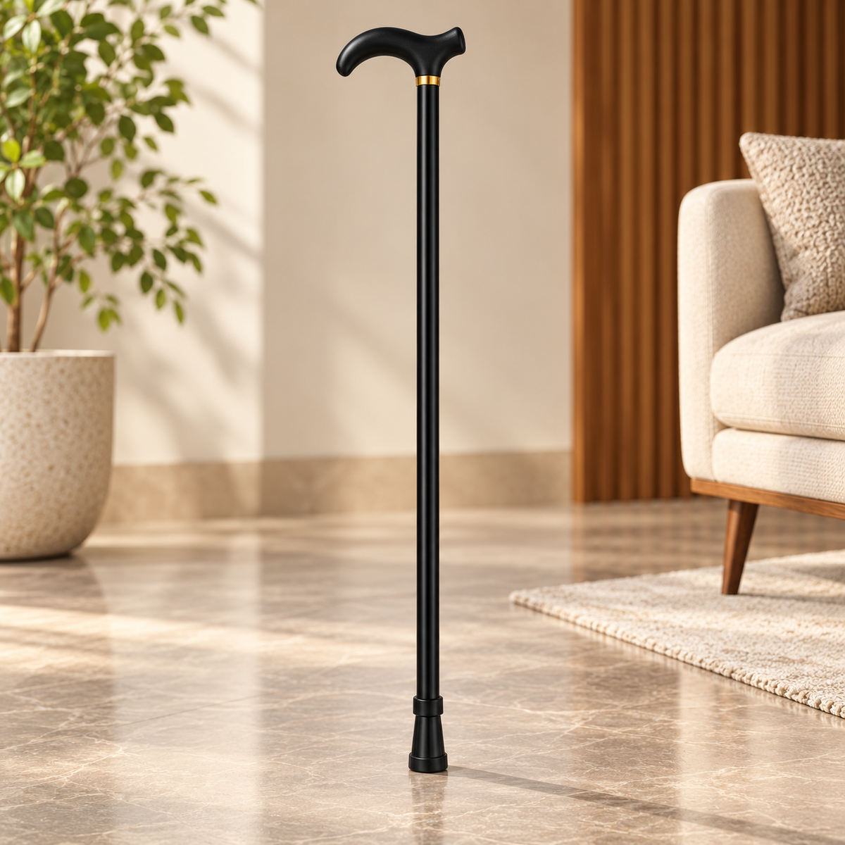 Adjustable Walking Cane Height Grip Foldable Stability — photo 1