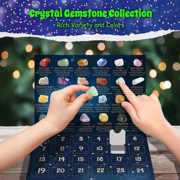 Gemstone Advent Calendar – 24 Natural Crystals & Stones for the Christmas Countdown, Rock Collection Gift, 2 Styles — photo 9