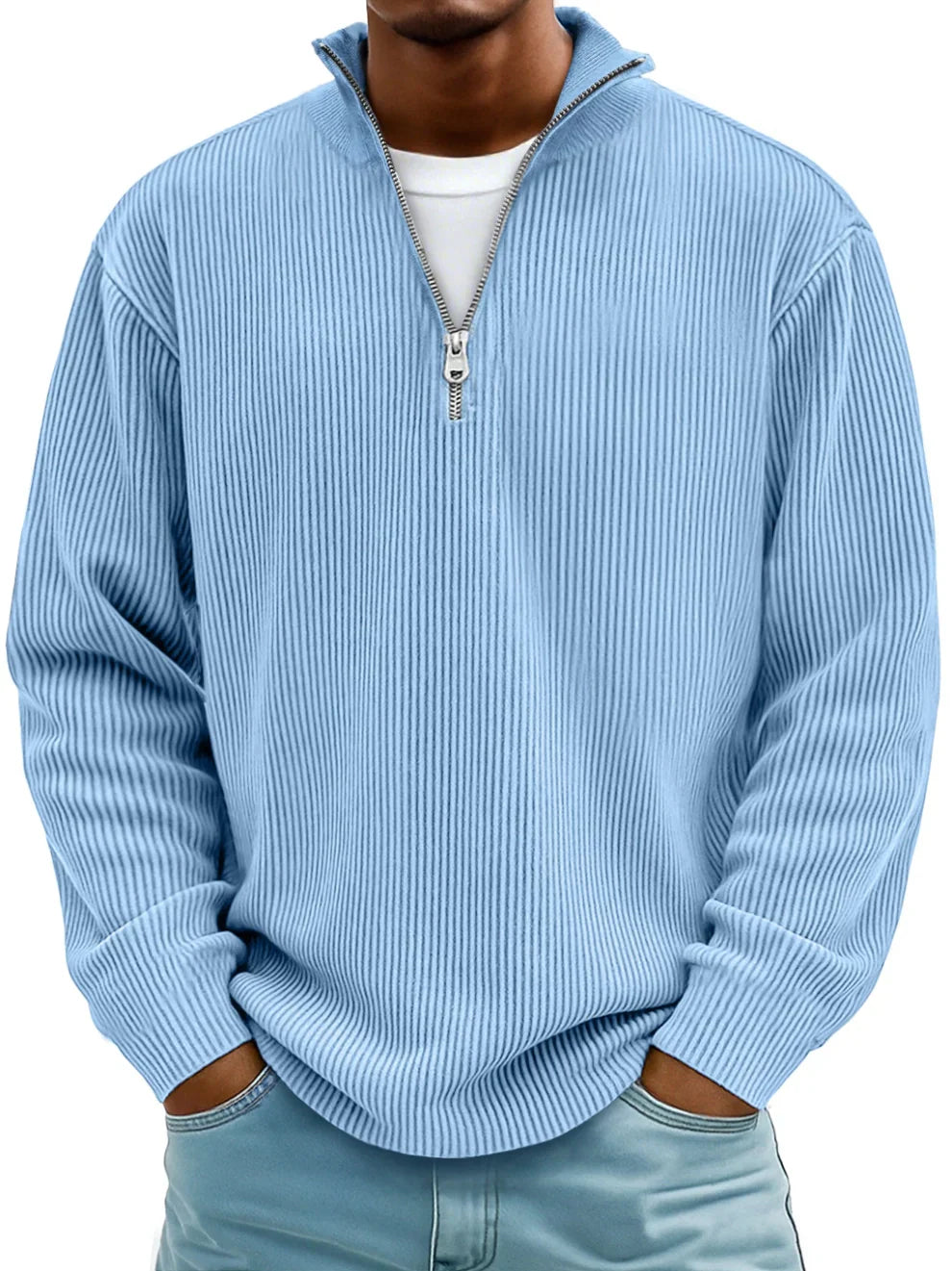 Nordspur | Marc Ribbed Knit Sweater with Zip Collar — photo 11