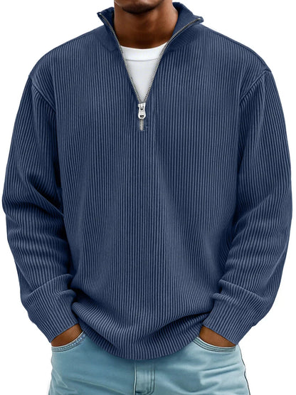 Nordspur | Marc Ribbed Knit Sweater with Zip Collar — photo 5