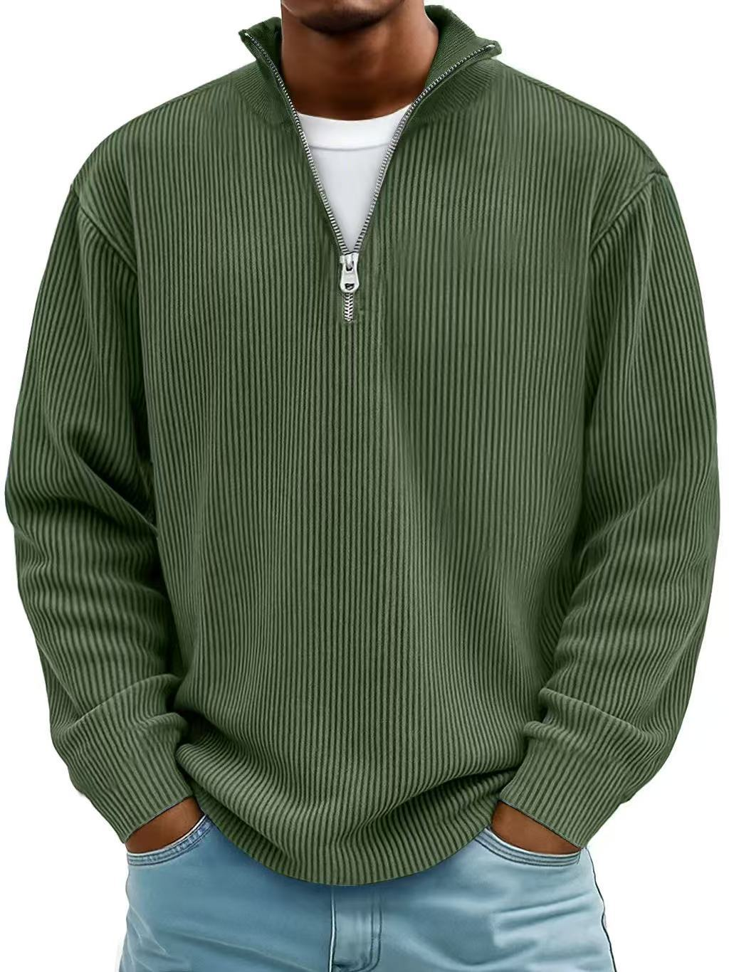 Nordspur | Marc Ribbed Knit Sweater with Zip Collar — photo 8