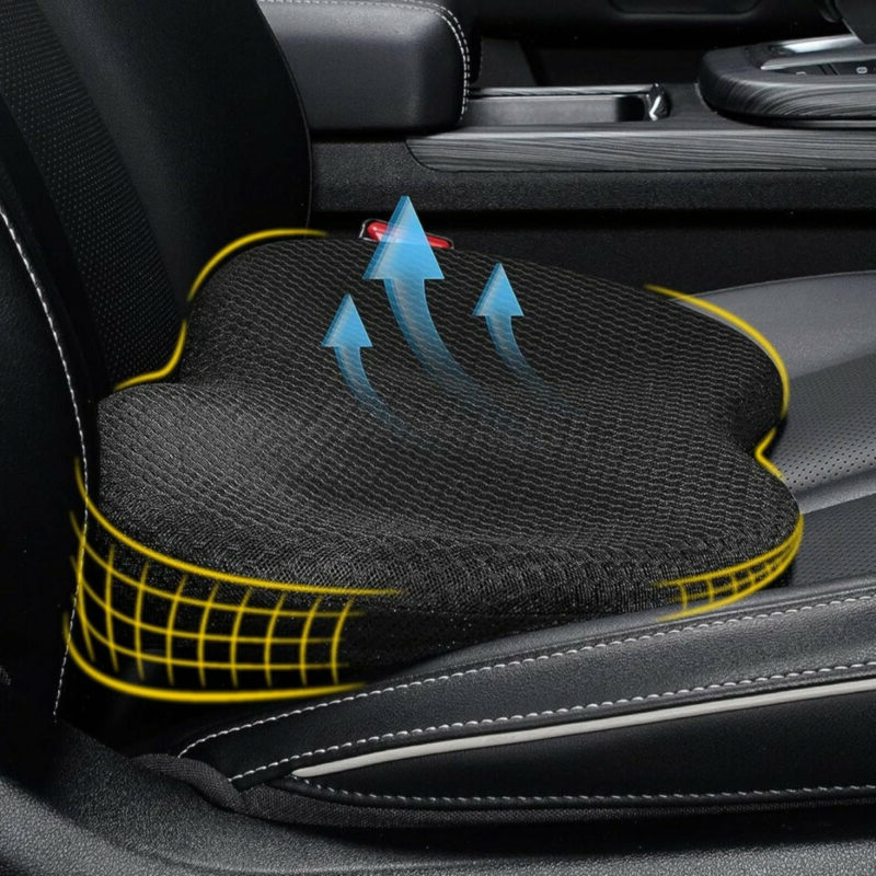 Memory Foam Car Seat Cushion with Breathable Washable Cover for Long Drives and Office Chairs — photo 2