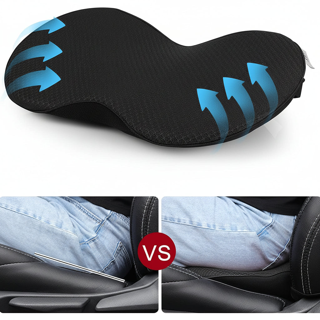 Memory Foam Car Seat Cushion with Breathable Washable Cover for Long Drives and Office Chairs — photo 6