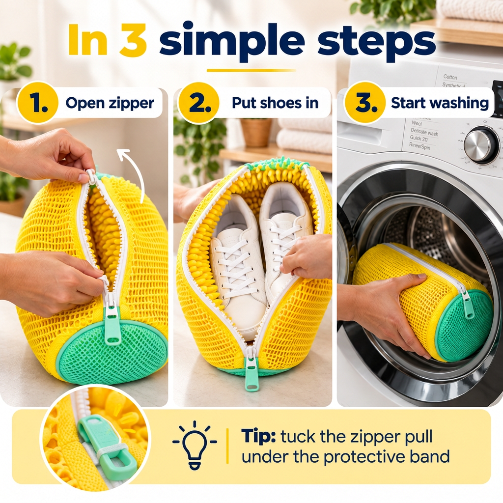 Shoe Washing Bag for the Washing Machine, Protects Sneakers and Reduces Banging — photo 6
