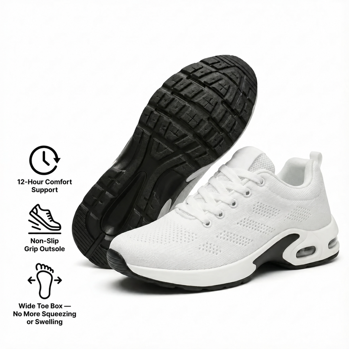 Perdepo™ — 12-Hour Shift Shoes for All-Day Foot, Knee & Back Pain Relief