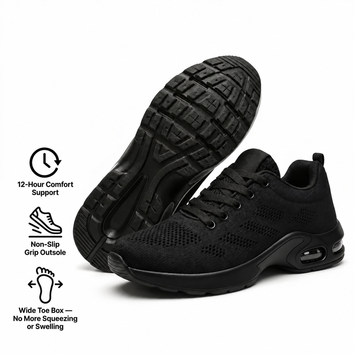 Perdepo™ — 12-Hour Shift Shoes for All-Day Foot, Knee & Back Pain Relief